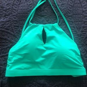 Athleta small teal keyhole bikini top